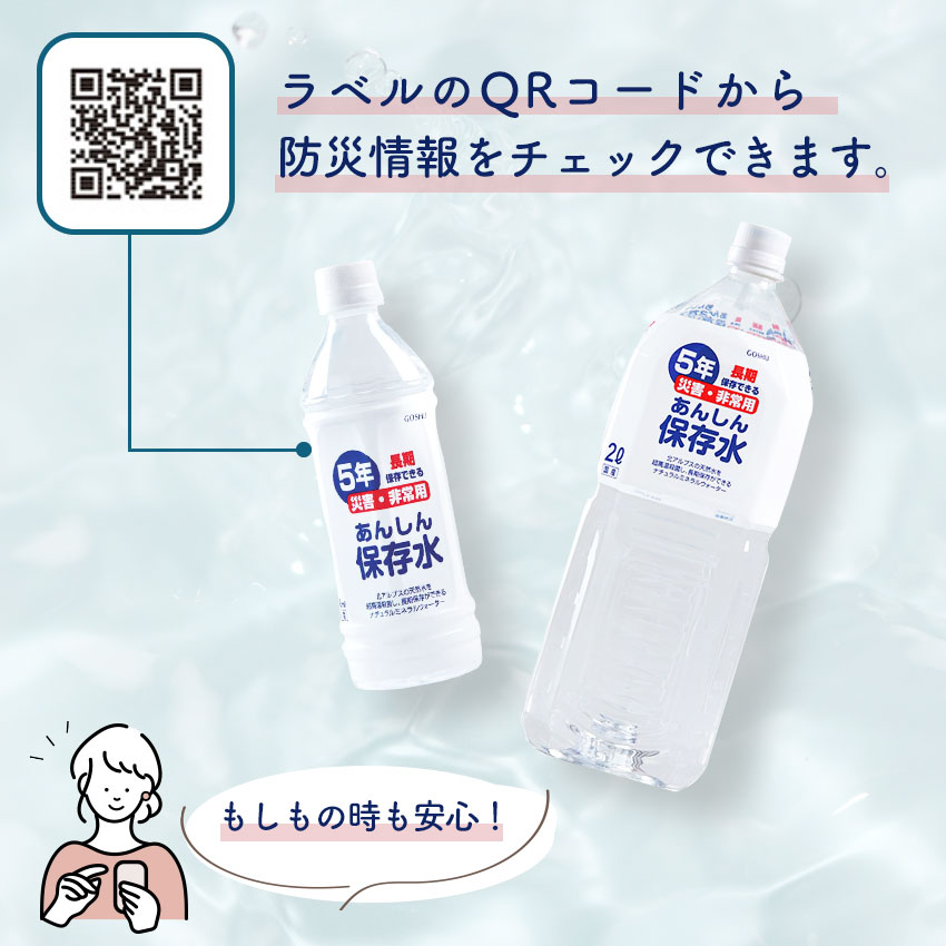 保存水 5年 500ml 備蓄水 防災グッズ おいしい ミネラルウォーター