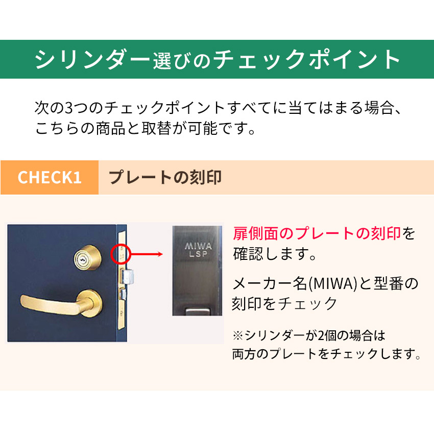 MIWA 美和ロック LSPタイプ シリンダー錠 鍵 交換 玄関ドア 自分で LE-01 TESP TE-01 TE-02 GAE LZSP TE22 関連画像5