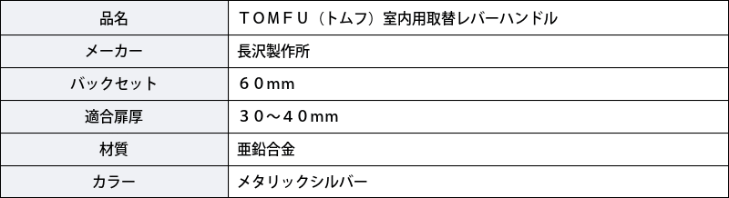 ドアノブ 表示錠 鍵付き メタリックシルバー 室内用 レバーハンドル トムフ TOMFU 51mm おしゃれ TXS-G14R 交換