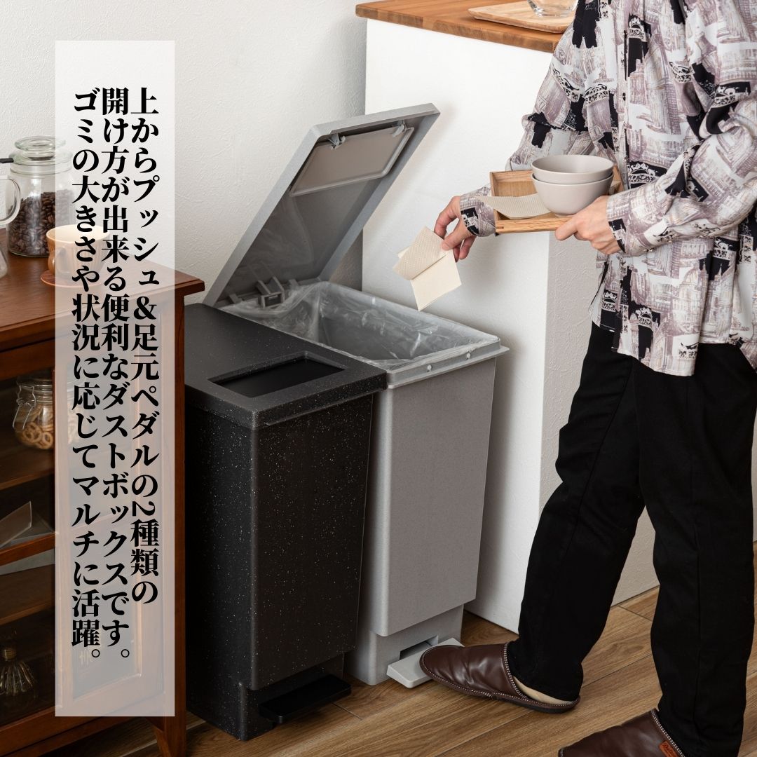 東谷 ゴミ箱 45L ペダル式 プッシュ式 2WAY ダストボックス おしゃれ