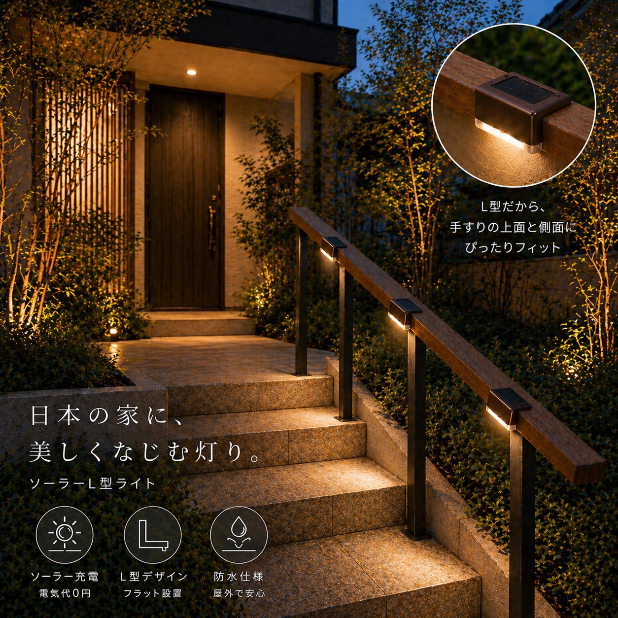 ソーラーライト フェンスライト 屋外 防水 IP65 自動点灯 センサーライト ガーデンライト 玄関 階段 足元灯 外構照明 ベランダ 庭 壁面ライト 電気代0円 |  | 14