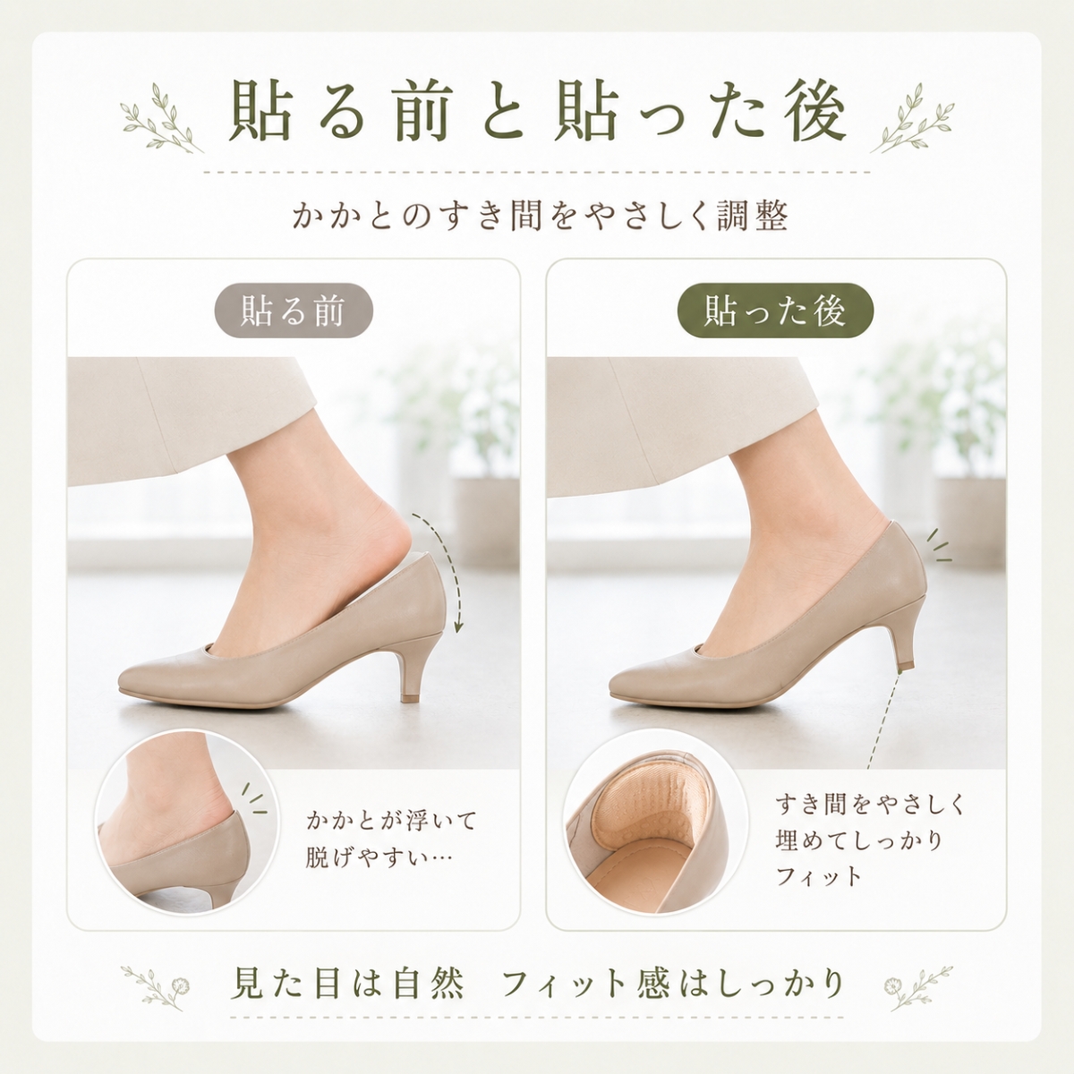 かかとパッド 靴ずれ防止 かかとクッション ヒールパッド かかと保護 パンプス 脱げ防止 靴脱げ対策 かかと滑り止め サイズ調整 大きい靴 靴擦れ 防止 |  | 04