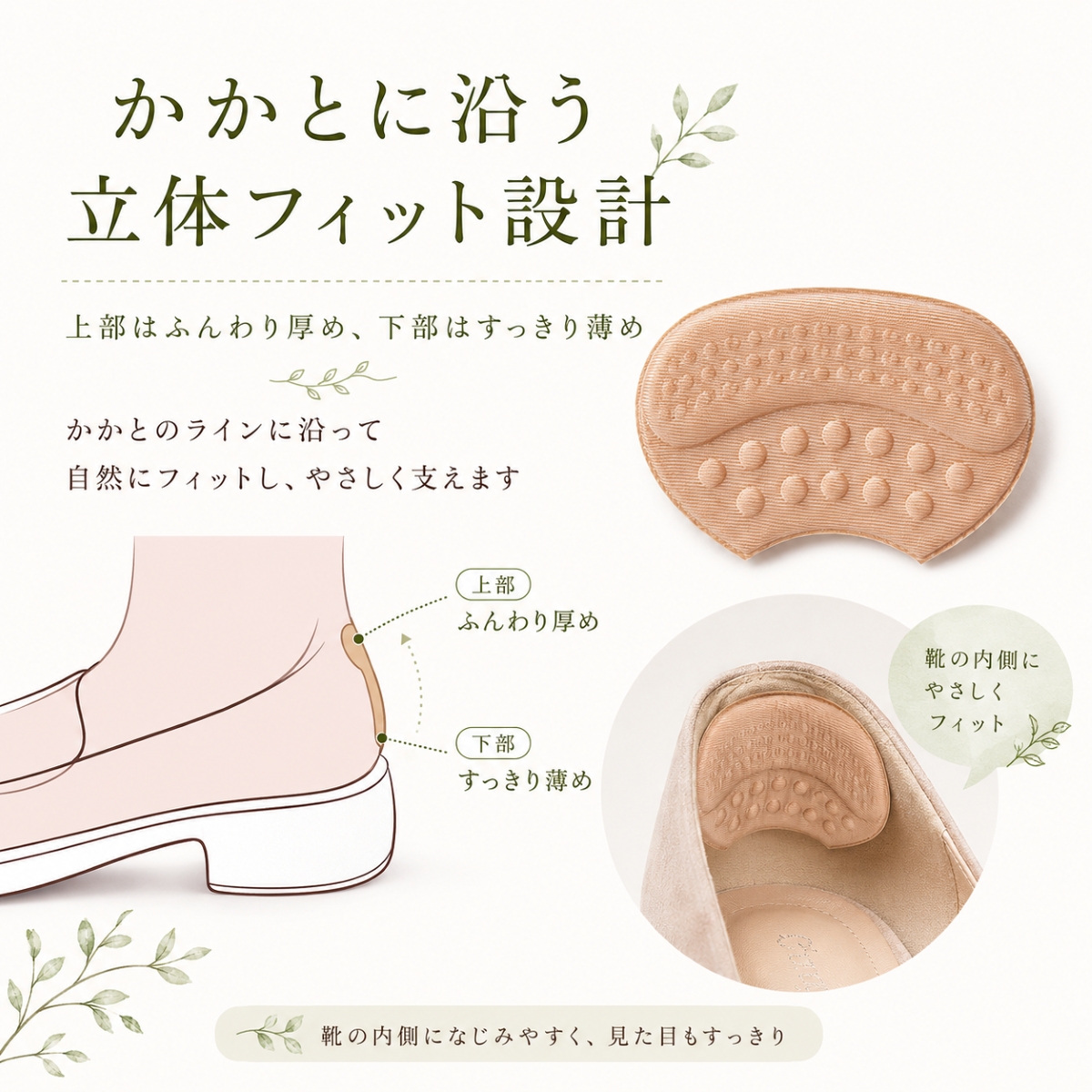 かかとパッド 靴ずれ防止 かかとクッション ヒールパッド かかと保護 パンプス 脱げ防止 靴脱げ対策 かかと滑り止め サイズ調整 大きい靴 靴擦れ 防止 |  | 07