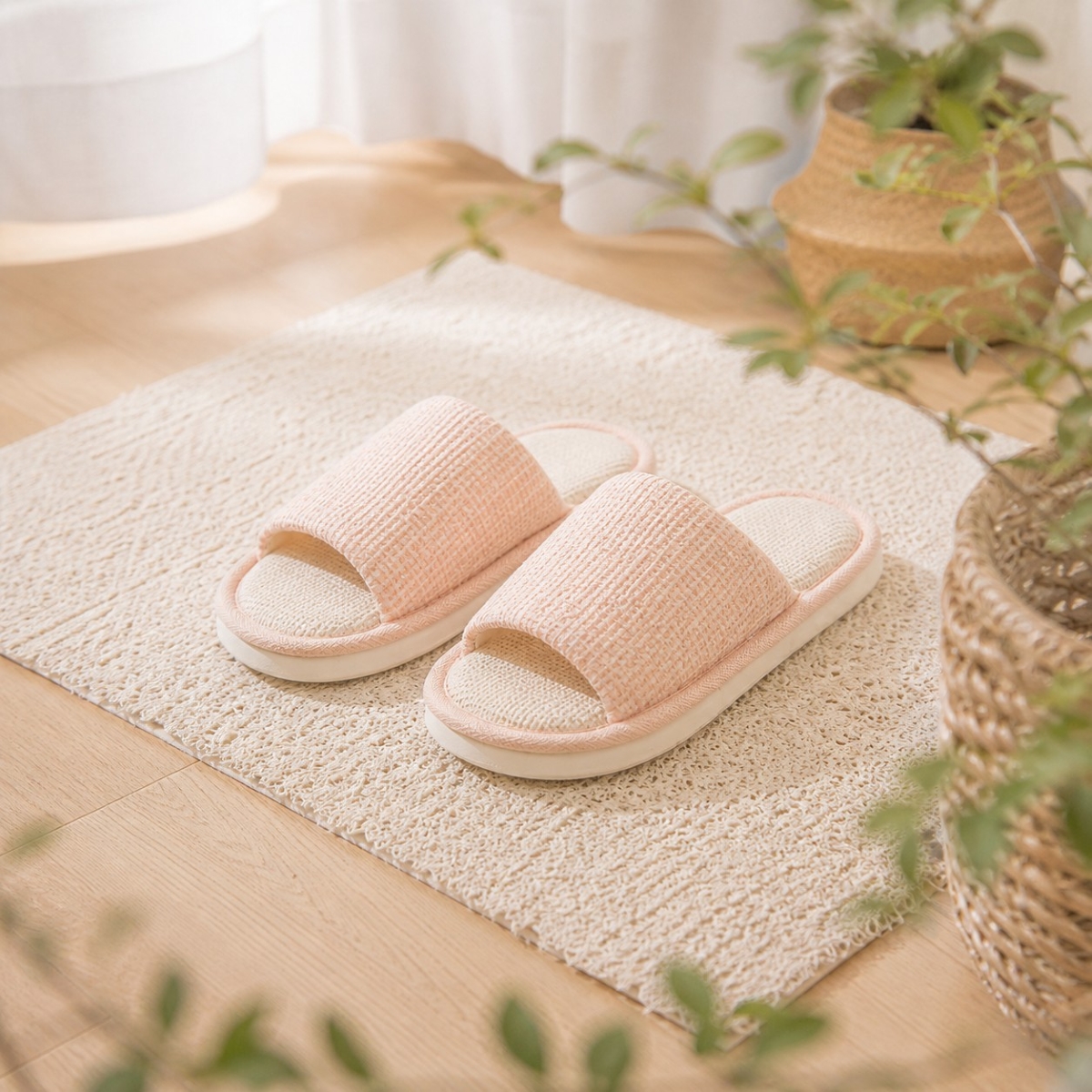 リネンスリッパ 麻風 スリッパ 夏用 室内履き ルームスリッパ 来客用 レディース メンズ 涼しい 蒸れにくい 通気性 洗える 軽量 軽い |  | 18