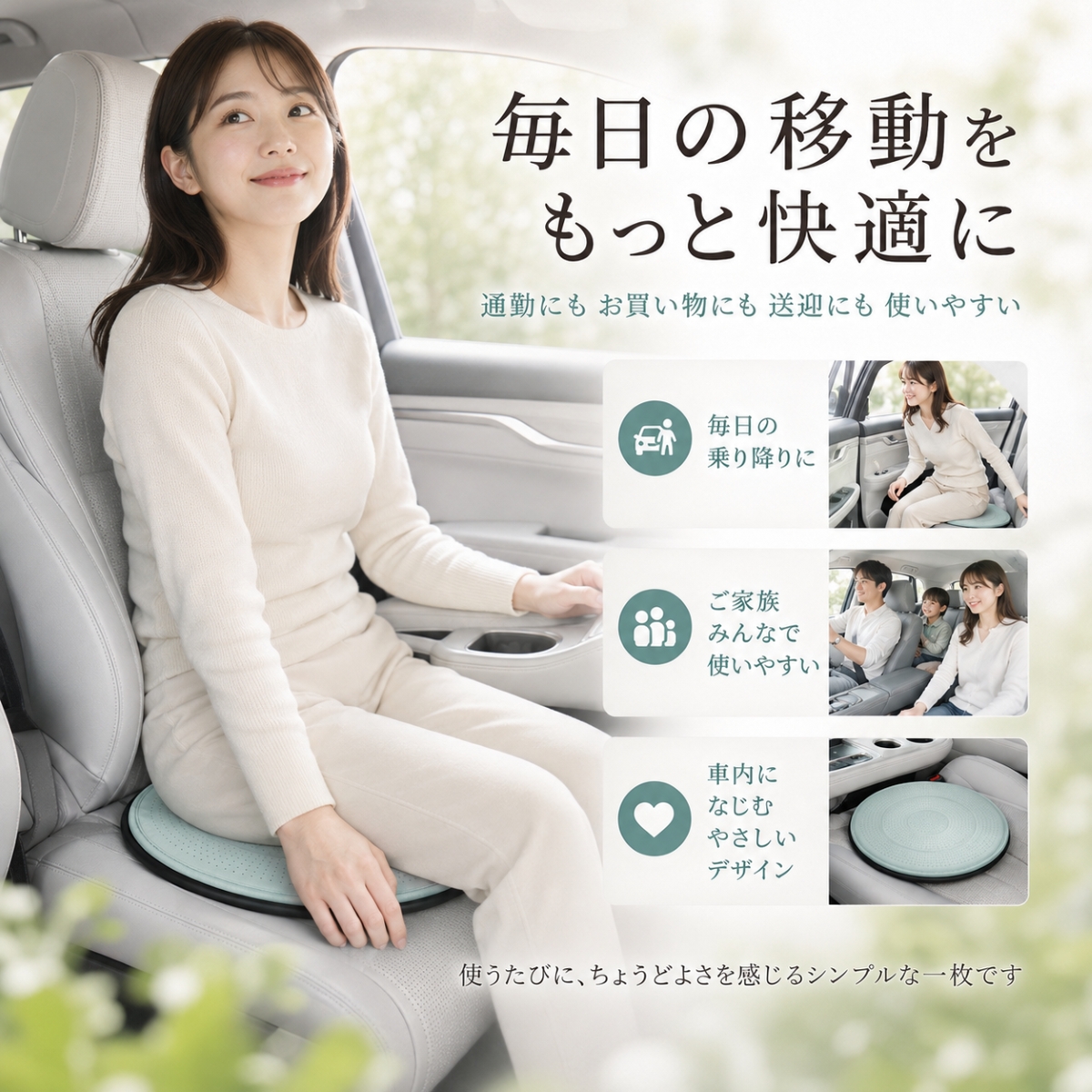 車用 回転シート 回転クッション 360度回転 シートクッション 回転シートクッション 回転座布団 車用座布団 乗り降りサポート 車の乗降 座ったまま方向転換 |  | 20