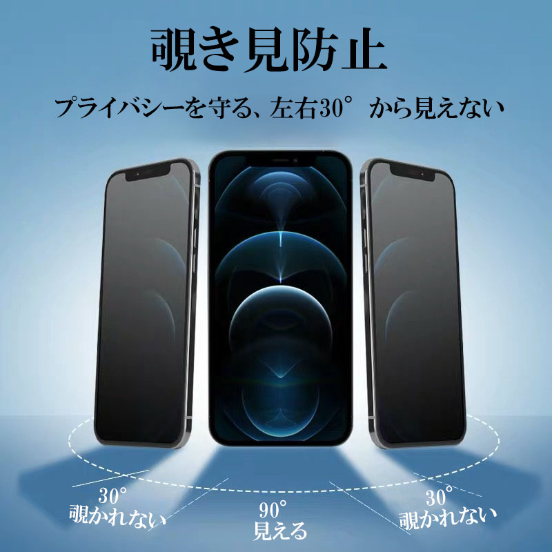 iPhone 12 Pro Max反射防止 覗き見防止全面保護 強化ガラスフィルム 12プロマックス 保護シール さらさら マット 覗き見防止 ダブル機能 保護シール さらさら｜ringos｜05