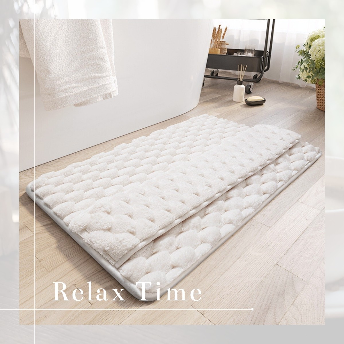 ふわふわで柔らかく快適な吸水バスマット｜足元から心地よさを感じる厚み30mmの滑りにくい設計 |  | 09