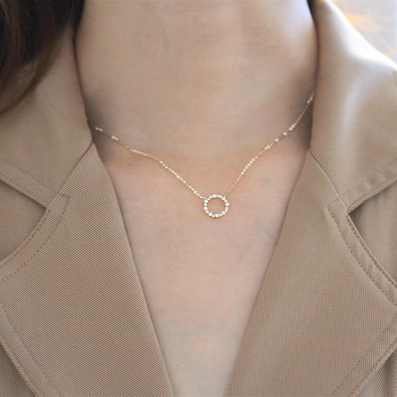 ネックレス レディース サークル ジルコニア SV925 18金仕上げ ゴールド 華奢 上品 小粒 ダイヤ風 ペンダント 40cm 人気 誕生日 プレゼント 記念日 母の日 |  | 13