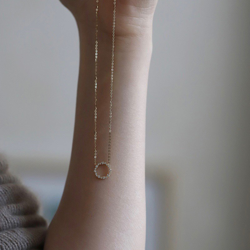 ネックレス レディース サークル ジルコニア SV925 18金仕上げ ゴールド 華奢 上品 小粒 ダイヤ風 ペンダント 40cm 人気 誕生日 プレゼント 記念日 母の日 |  | 15