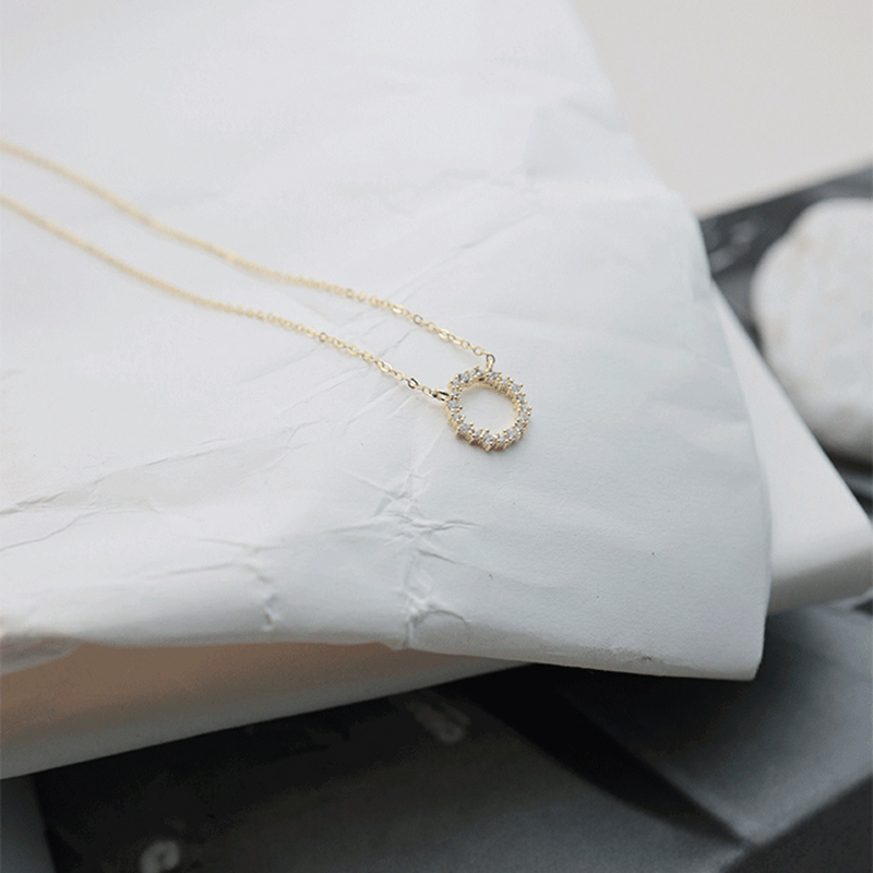 ネックレス レディース サークル ジルコニア SV925 18金仕上げ ゴールド 華奢 上品 小粒 ダイヤ風 ペンダント 40cm 人気 誕生日 プレゼント 記念日 母の日 |  | 04