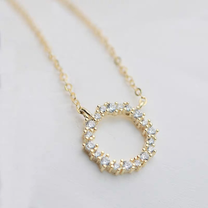 ネックレス レディース サークル ジルコニア SV925 18金仕上げ ゴールド 華奢 上品 小粒 ダイヤ風 ペンダント 40cm 人気 誕生日 プレゼント 記念日 母の日 |  | 05