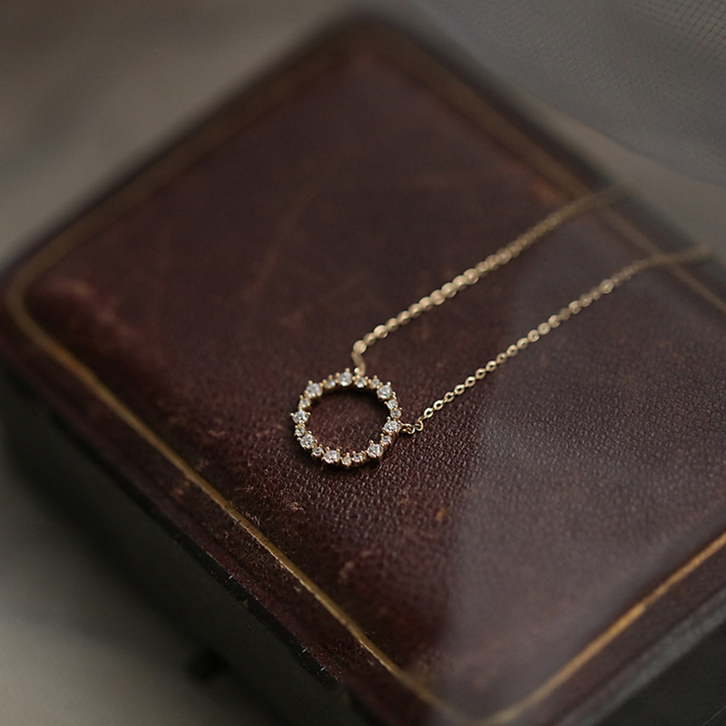 ネックレス レディース サークル ジルコニア SV925 18金仕上げ ゴールド 華奢 上品 小粒 ダイヤ風 ペンダント 40cm 人気 誕生日 プレゼント 記念日 母の日 |  | 09