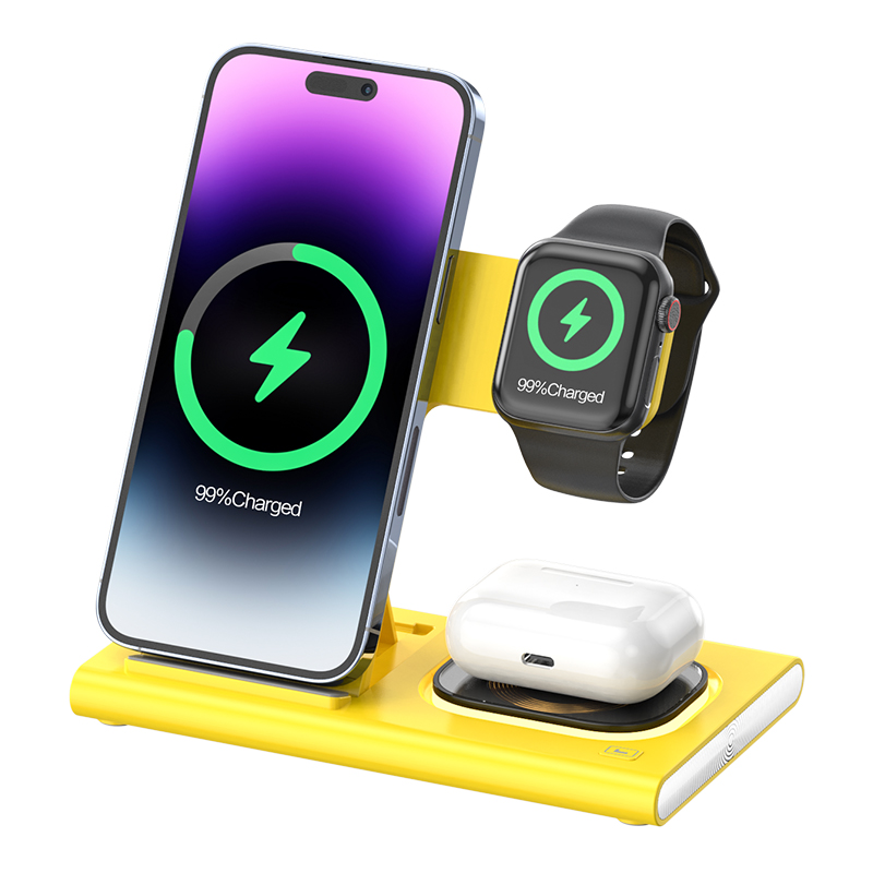 ワイヤレス充電器 3in1 おしゃれ iPhone16 android スタンド 折り畳み