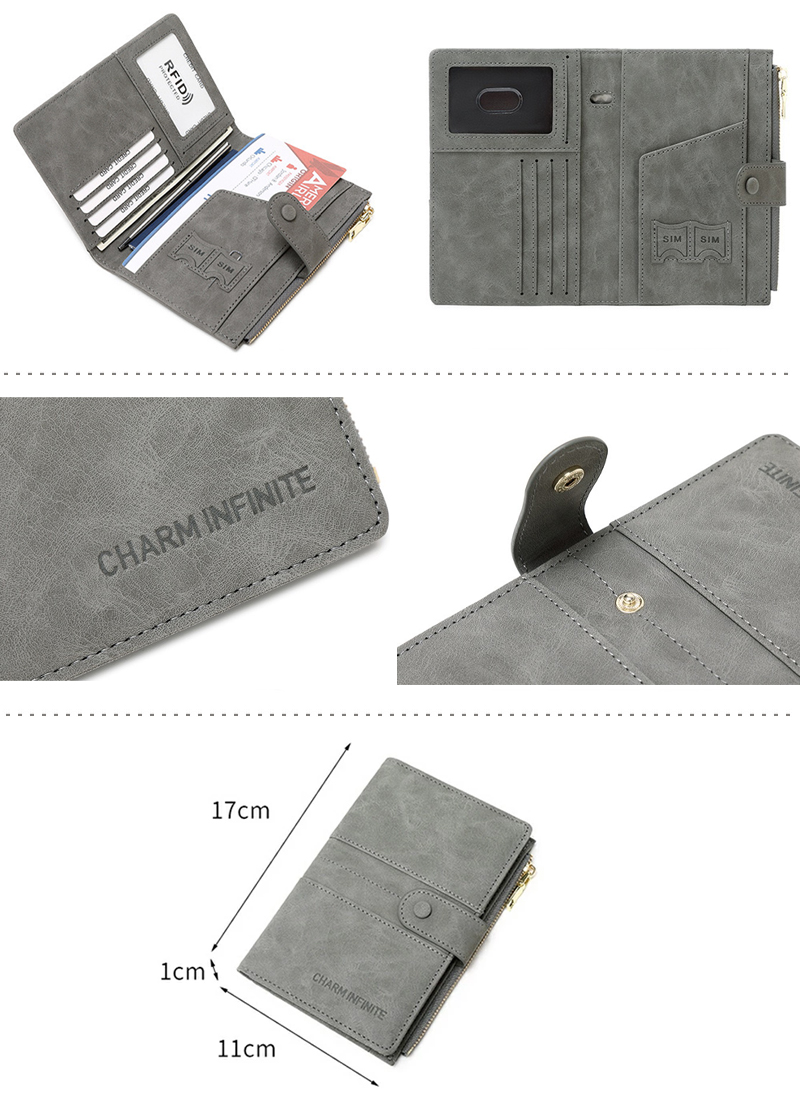 パスポートケース 多機能収納ポケット スキミング 防止 RFID 収納 ブロック カード パスポート PU カードケース 家計管理ケース 通帳ケース ラベルウォレット |  | 27