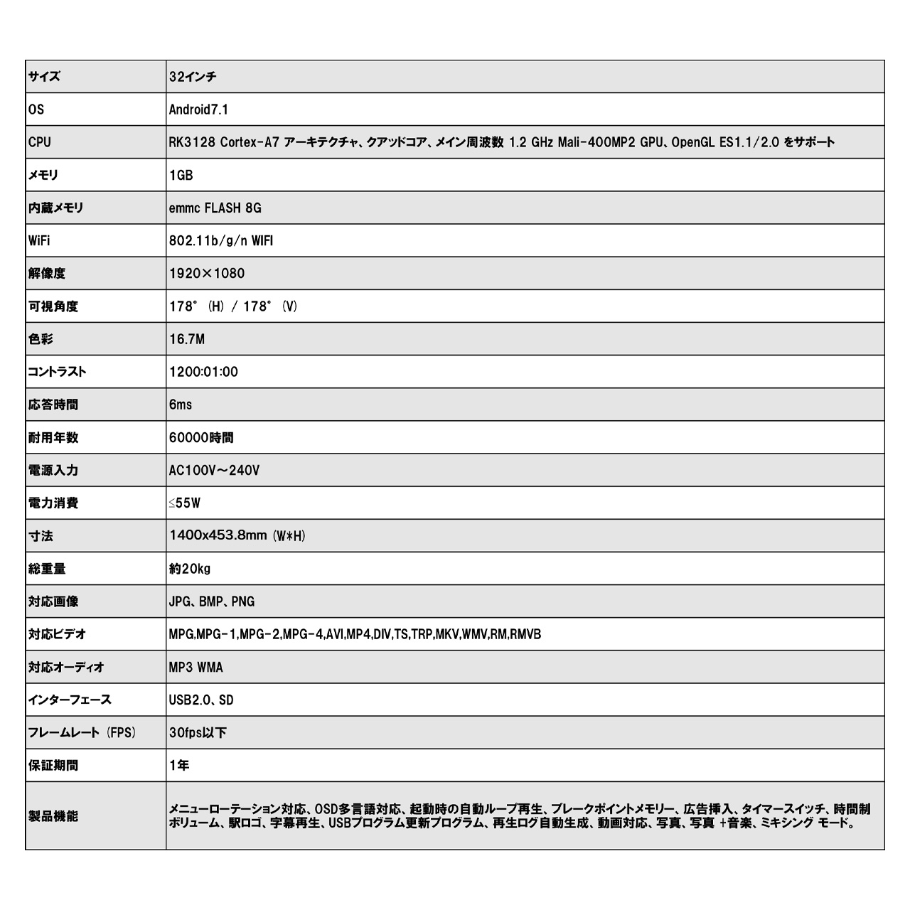 VETESA デジタルサイネージ 32型 屋内外 スピーカー内蔵 液晶モニター