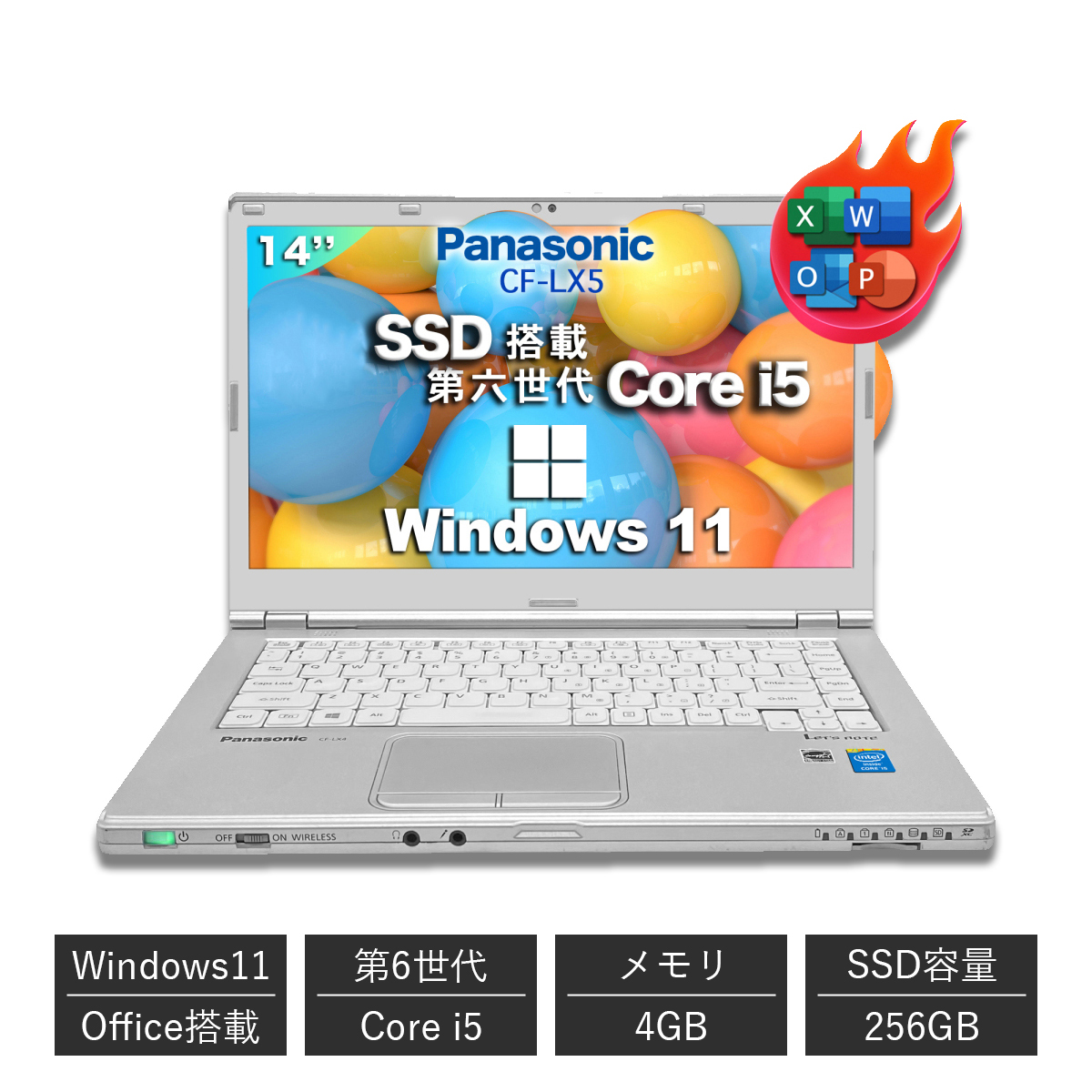 レッツノート Core i5 ノートパソコン Windows11 オフィス付き