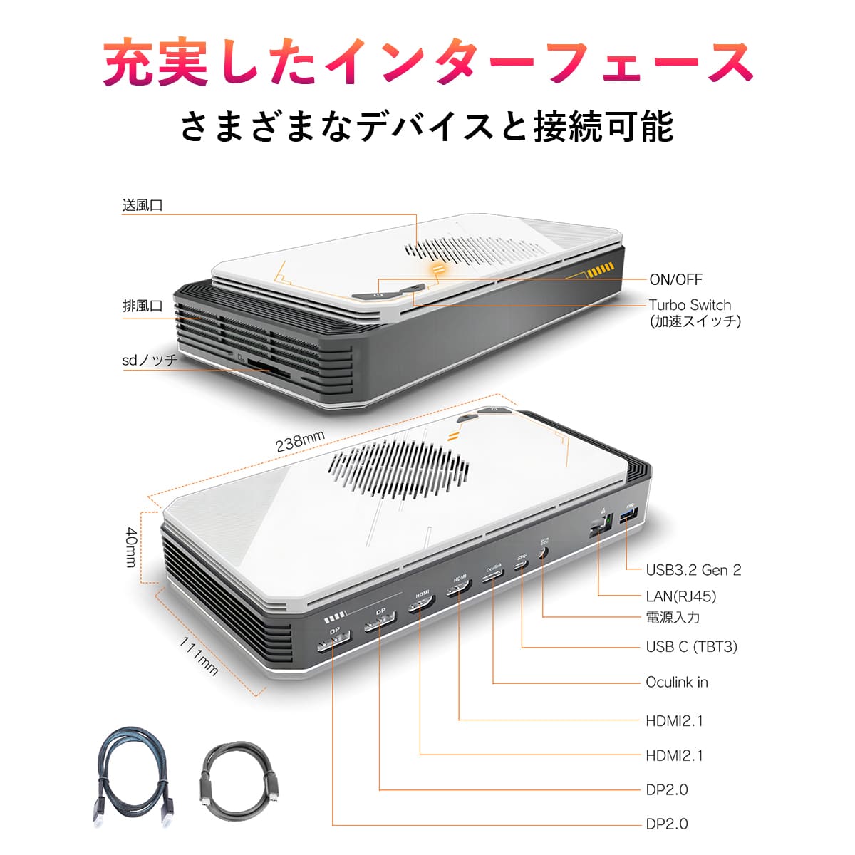 最強モデル!! 外付けGPU 新品 本体 グラ...の詳細画像4