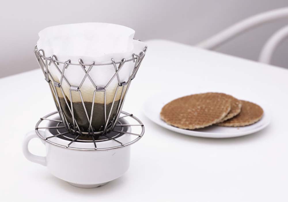 折り畳み式 コーヒー ドリッパーシルバー