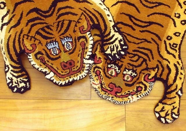 チベタン タイガー ラグ マット 【XL】Tibetan Tiger Rug 虎型 マット 
