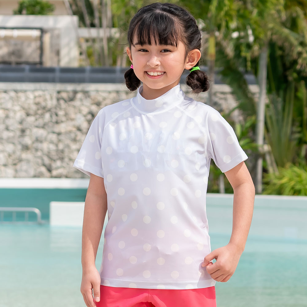ラッシュガード キッズ 半袖Tシャツ 立ち襟 水着 男の子 女の子 ジュニア UV 日焼け対策 |  | 13