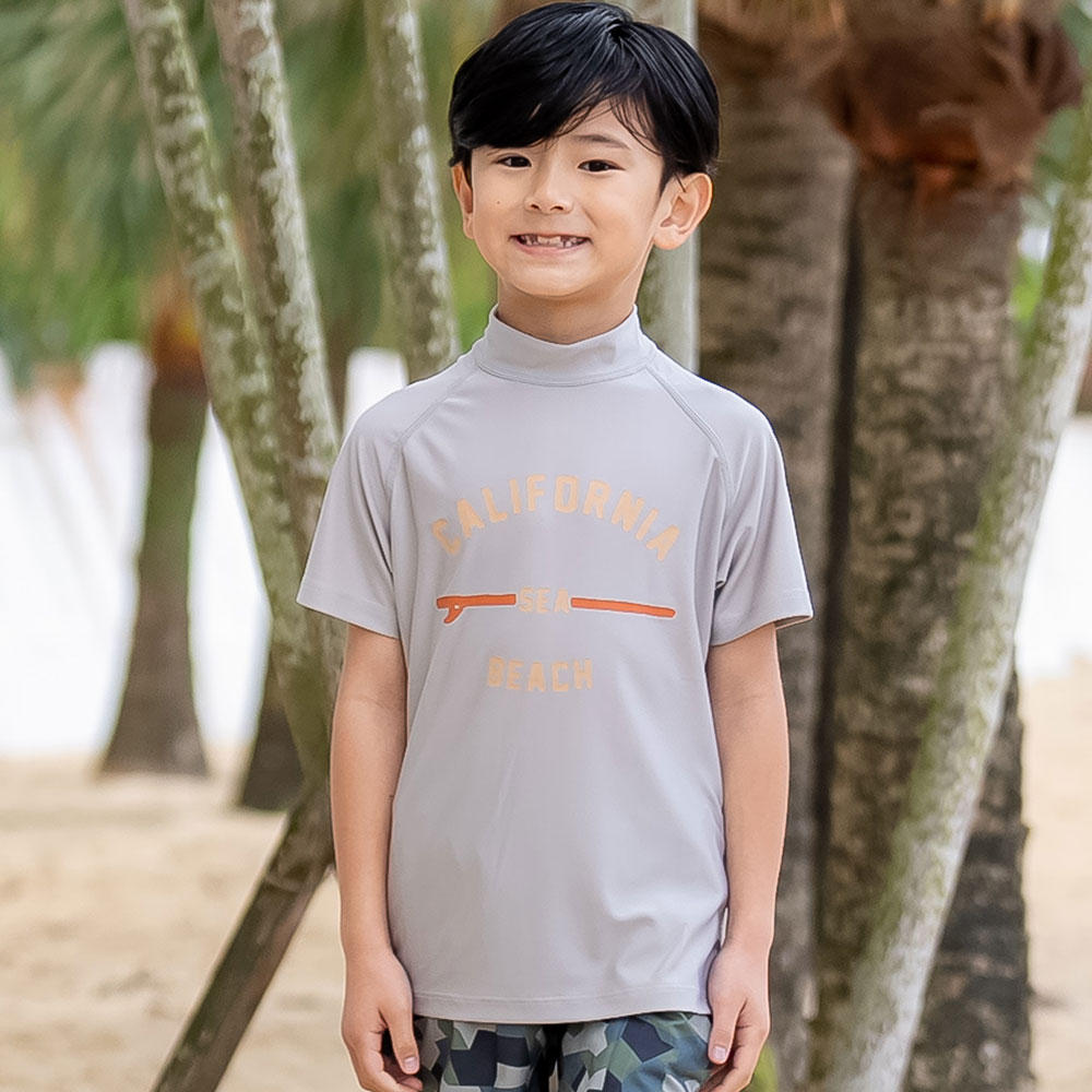 ラッシュガード キッズ 半袖Tシャツ 立ち襟 水着 男の子 女の子 ジュニア UV 日焼け対策 |  | 17