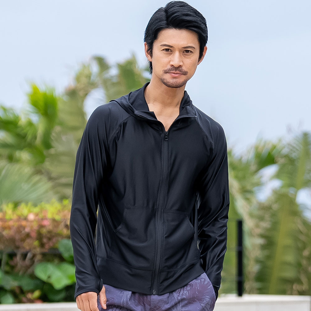 ラッシュガード メンズ パーカー 水着用 長袖 体型カバー UVパーカー ラッシュパーカー 日焼け対策 |  | 06