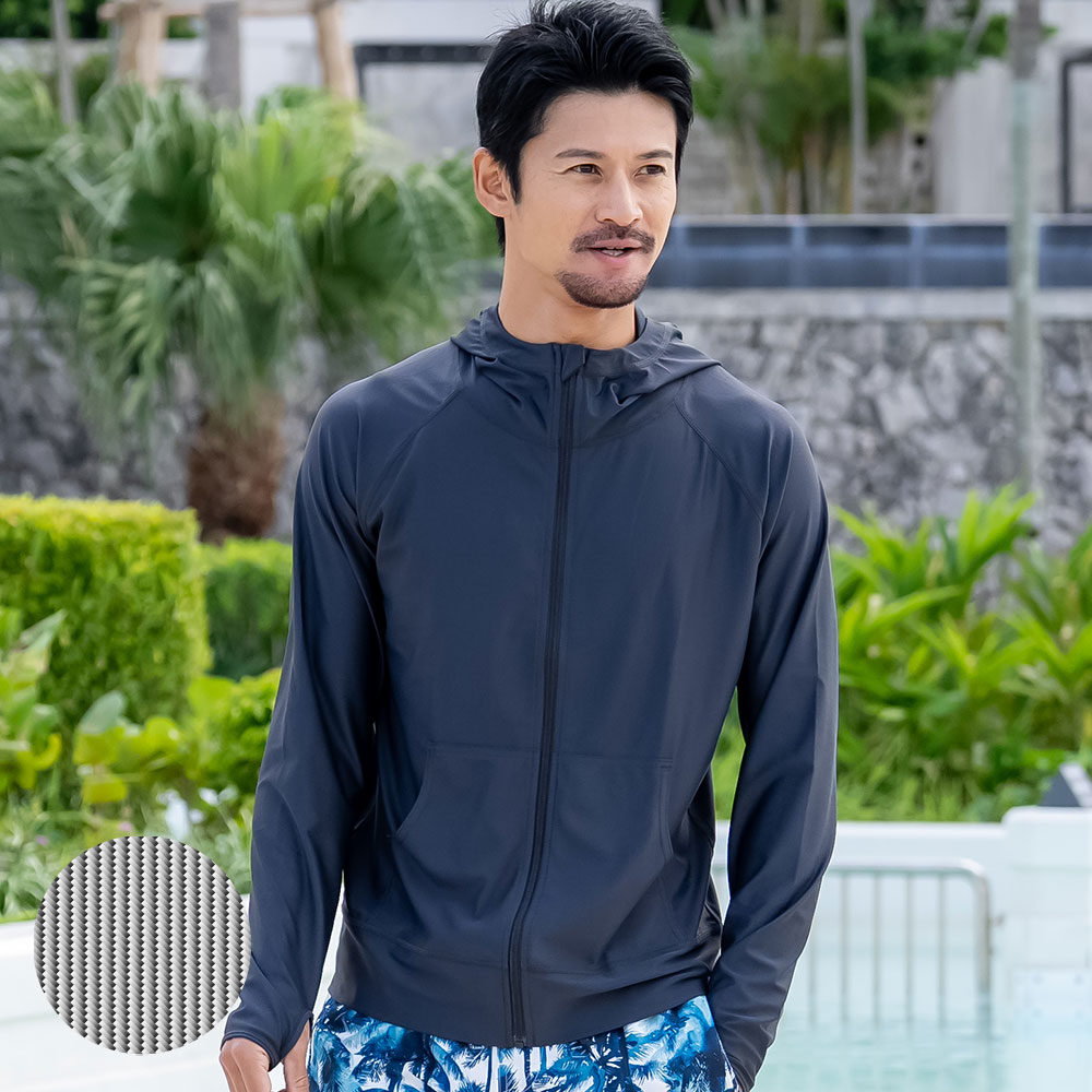 ラッシュガード メンズ パーカー 水着用 長袖 体型カバー UVパーカー ラッシュパーカー 日焼け対策 |  | 21