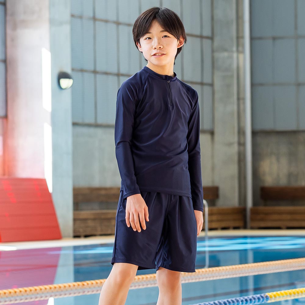 スクール水着 長袖セット 男の子 セパレート スパッツ型 トランクス型