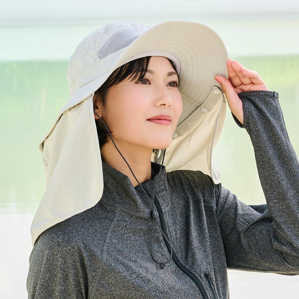 サイドシェード付きサファリハット メンズ レディース キッズ 撥水