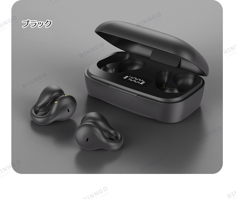 ワイヤレスイヤホン 骨伝導 イヤホン 片耳 両耳 左右 Bluetooth 5.0 LED残量表示 挟んで装着 快適 完全ワイヤレス 自動ペアリング 瞬間接続 Hi-Fi高音質 2023｜rinngostore｜02
