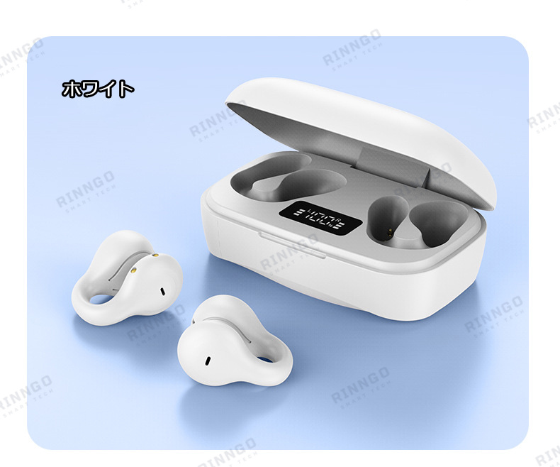 ワイヤレスイヤホン 骨伝導 イヤホン 片耳 両耳 左右 Bluetooth 5.0 LED残量表示 挟んで装着 快適 完全ワイヤレス 自動ペアリング 瞬間接続 Hi-Fi高音質 2023｜rinngostore｜03