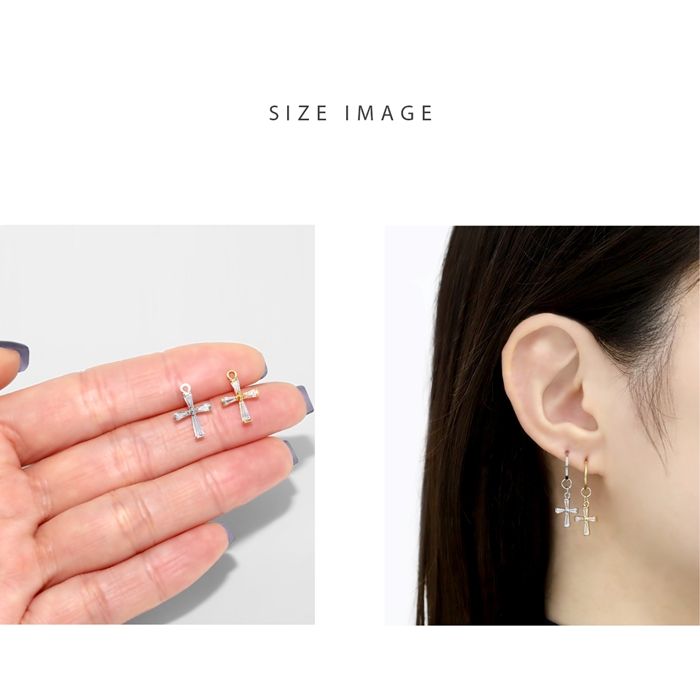 凛 RIN チャーム ボディピアス クロス 十字架 軟骨 14G 18G 16G パーツ