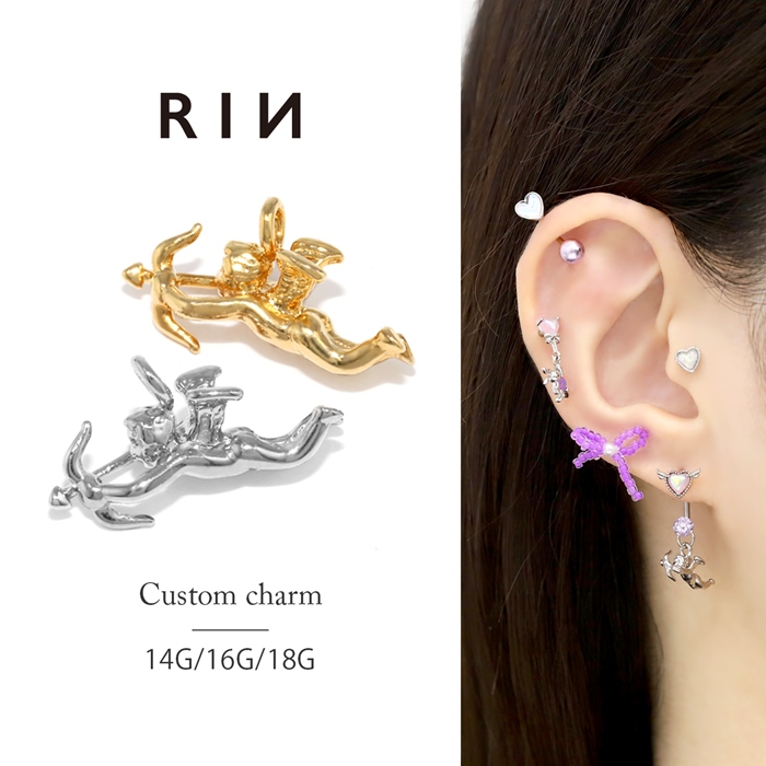 凛 RIN チャーム ボディピアス 天使 エンジェル 14G 16G 18G