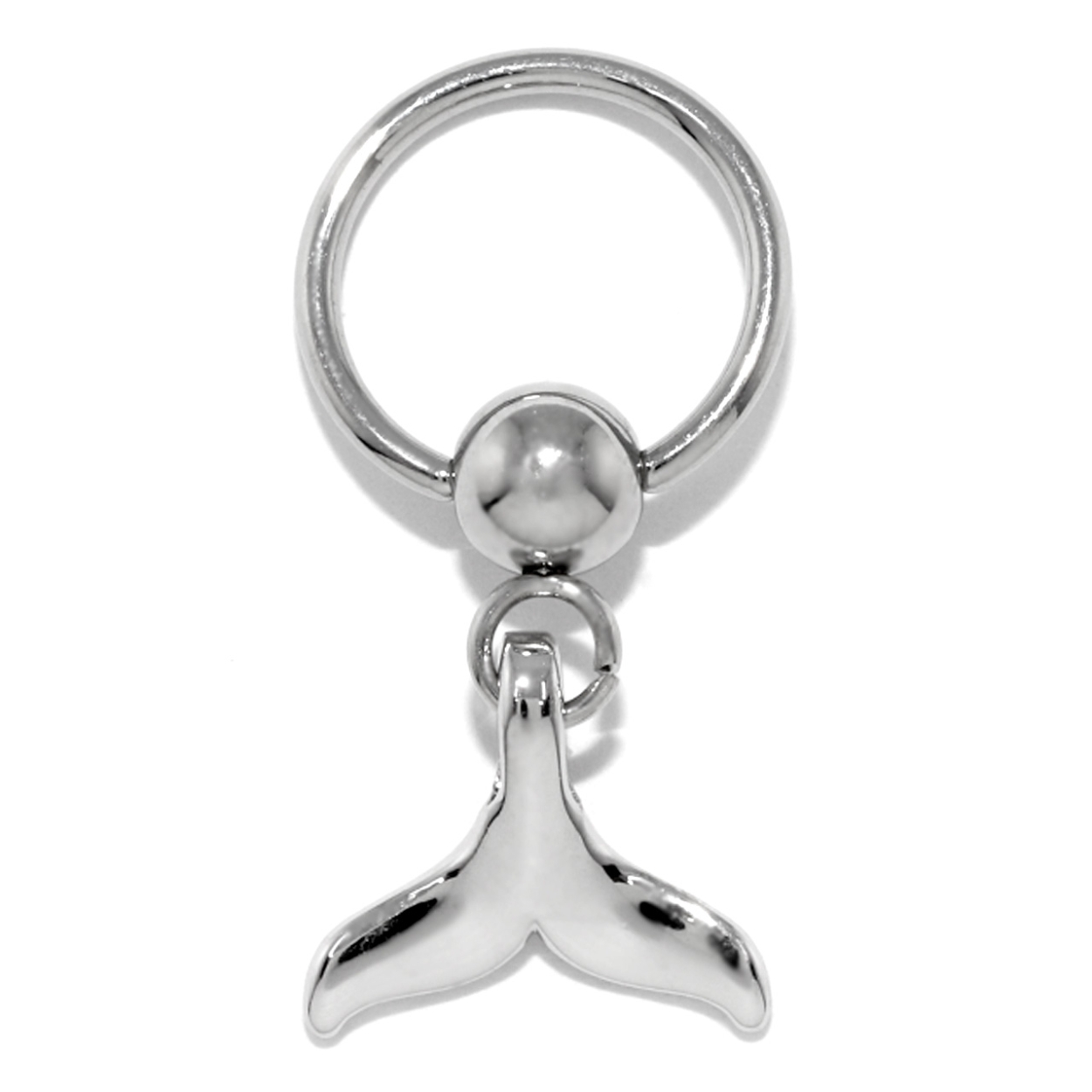 ボディピアス 14G 16G 軟骨ピアス 海 ビーズリング フープ　可愛い 揺れる ハワイアン 鯨 ホエール 片耳用 | 凛 RIN | 01