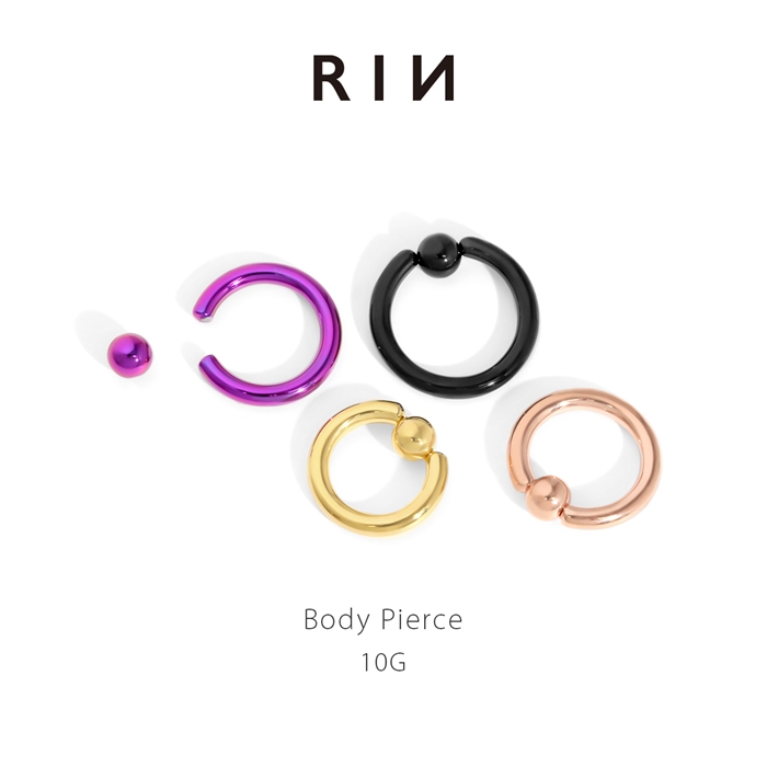 凛 RIN 軟骨ピアス 10G ボディピアス ラージゲージ リング サージカル