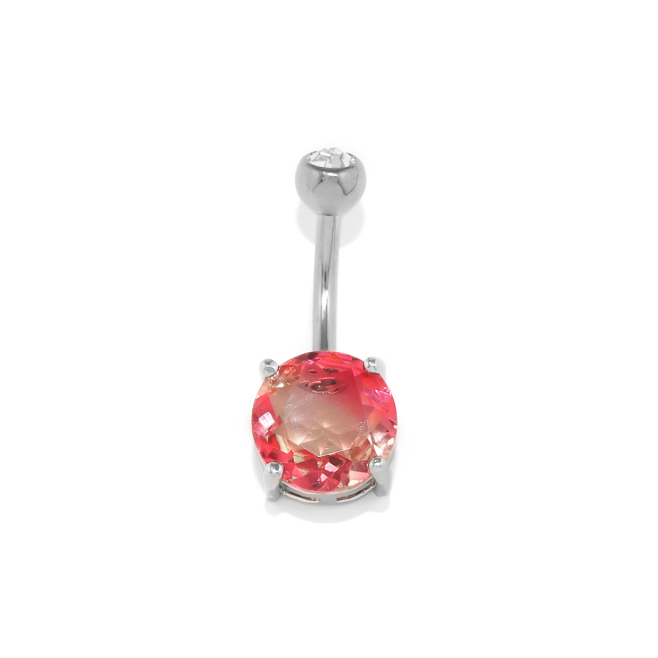 へそピアス 14G ボディピアス キラキラ ジュエル ハート グラデーション カーブバーベル バナナバーベル ステンレス 片耳用 | 凛 RIN | 01