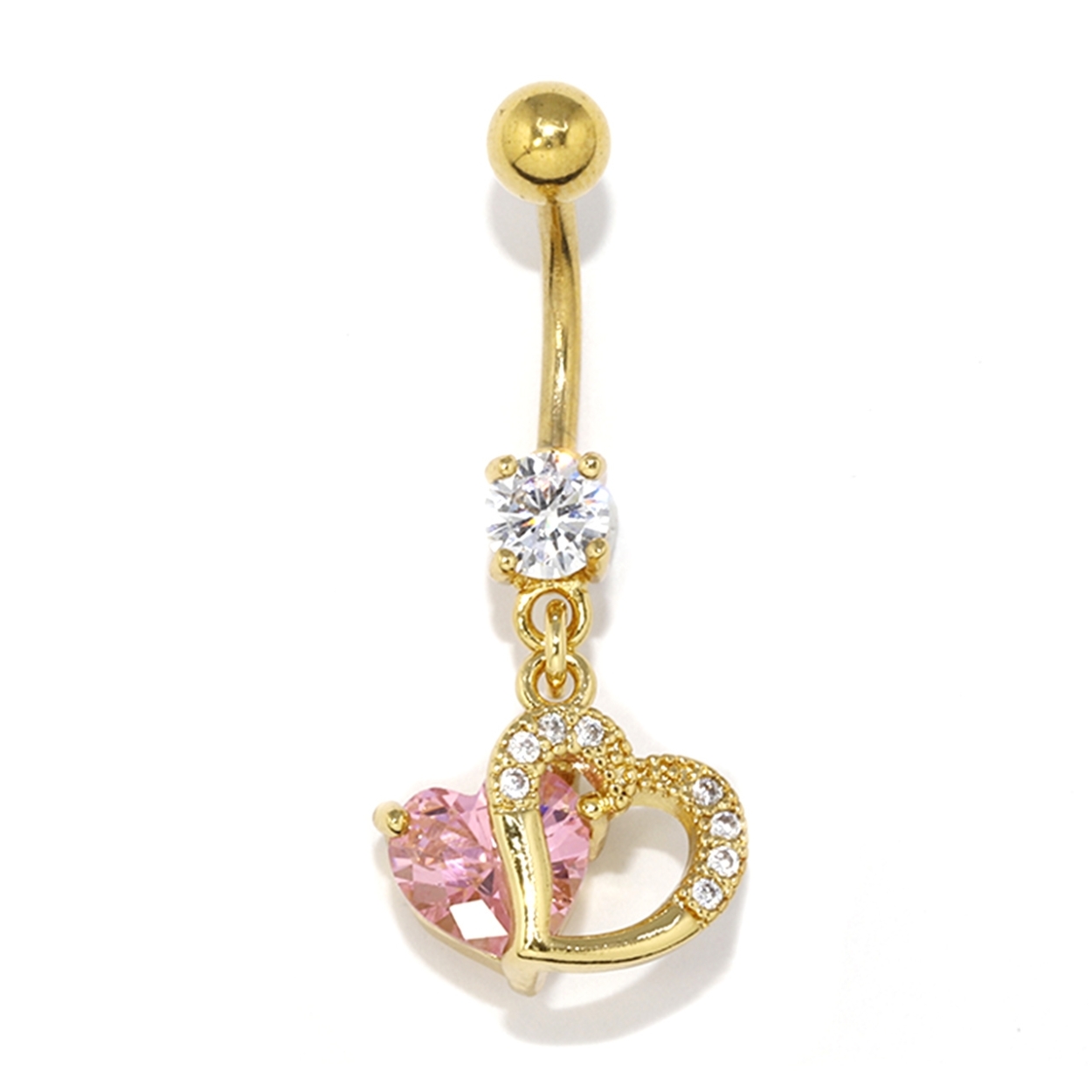 へそピアス ボディピアス ハート 軟骨ピアス 14G バナナバーベル ジュエル サージカルステンレス 1個売り | 凛 RIN | 03