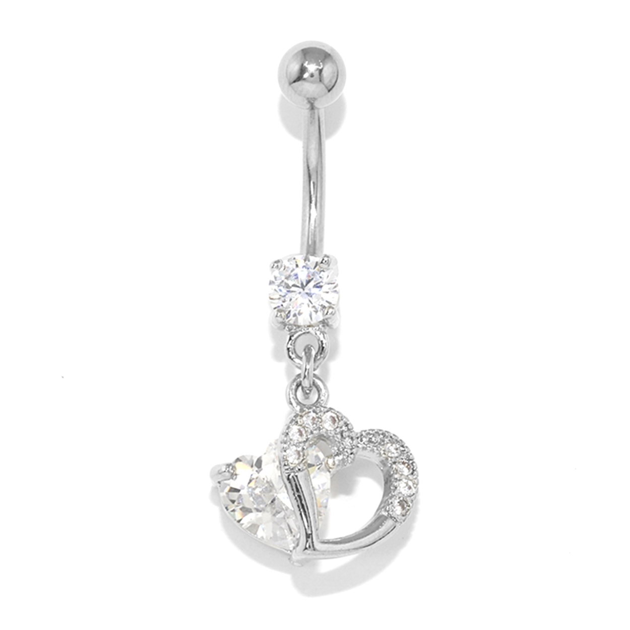 へそピアス ボディピアス ハート 軟骨ピアス 14G バナナバーベル ジュエル サージカルステンレス 1個売り | 凛 RIN | 01