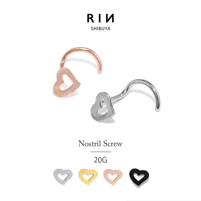 凛 RIN ボディピアス ハート 軟骨ピアス 20G ノストリル