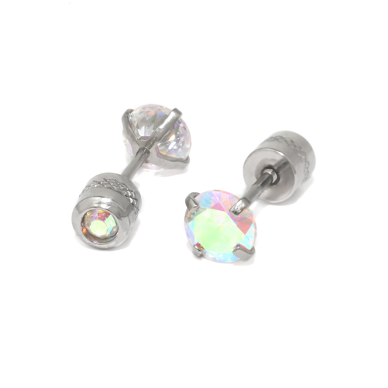 つけっぱなし ピアス 金属アレルギー対応 ネジ式 ジュエル ステンレス ジルコニア レディース キラキラ 『両耳用・2個セット』 | 凛 RIN | 05