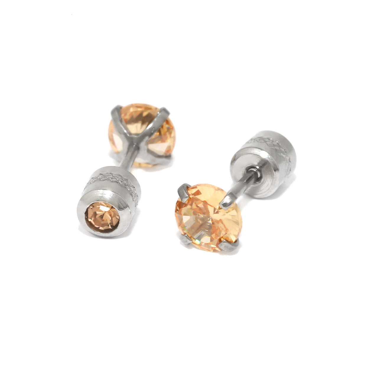 つけっぱなし ピアス 金属アレルギー対応 ネジ式 ジュエル ステンレス ジルコニア レディース キラキラ 『両耳用・2個セット』 | 凛 RIN | 07