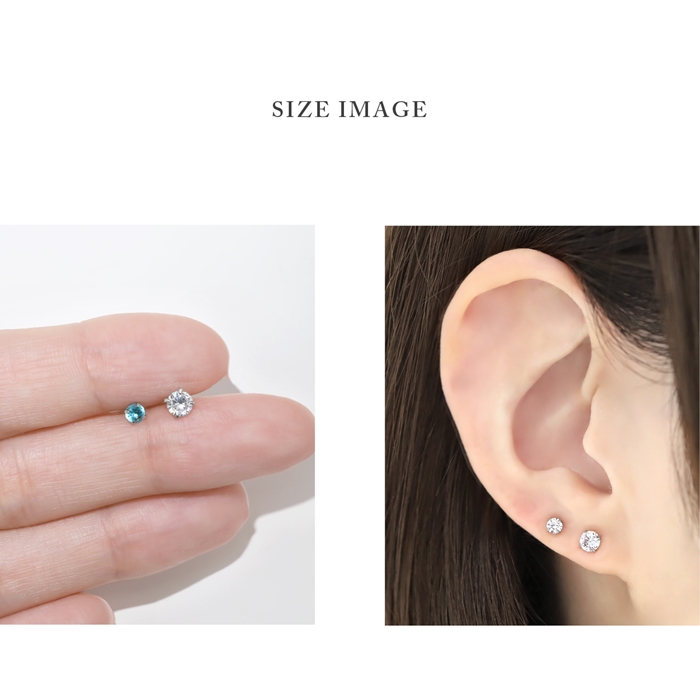 凛 RIN ボディピアス 16G 軟骨ピアス 立爪 ジュエル 誕生石