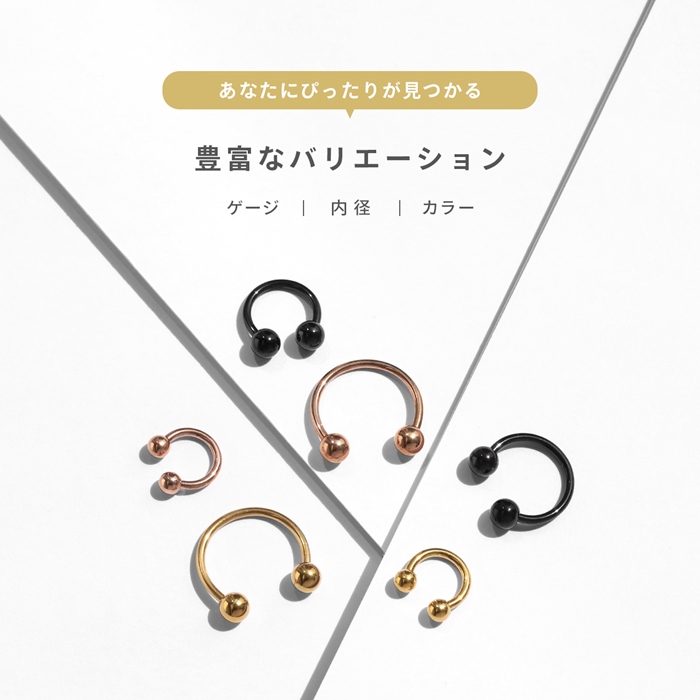 凛 RIN ボディピアス 軟骨ピアス 14G 16G 18G カラー サーキュラー