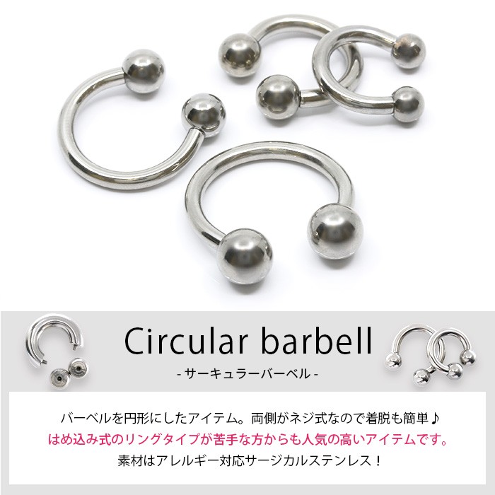 凛 RIN ボディピアス 2G 軟骨ピアス ラージゲージ サーキュラー