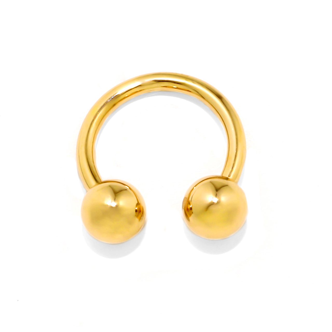 ボディピアス 24K 24金 コーティング 18G 16G 14G サーキュラーバーベル ピアス つけっぱなし ゴールド 金属アレルギー対応 片耳用 | 凛 RIN | 01