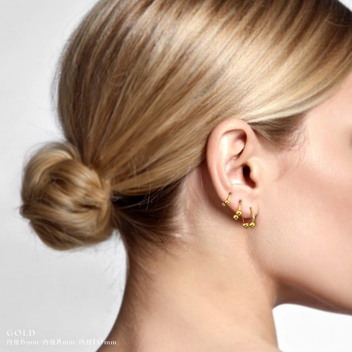 ボディピアス 24K 24金 コーティング 18G 16G 14G サーキュラーバーベル ピアス つけっぱなし ゴールド 金属アレルギー対応 片耳用 | 凛 RIN | 14