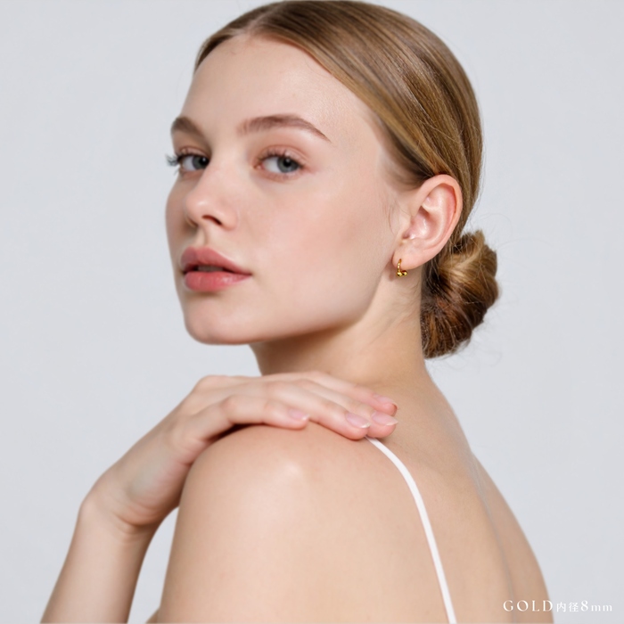 ボディピアス 24K 24金 コーティング 18G 16G 14G サーキュラーバーベル ピアス つけっぱなし ゴールド 金属アレルギー対応 片耳用 | 凛 RIN | 06