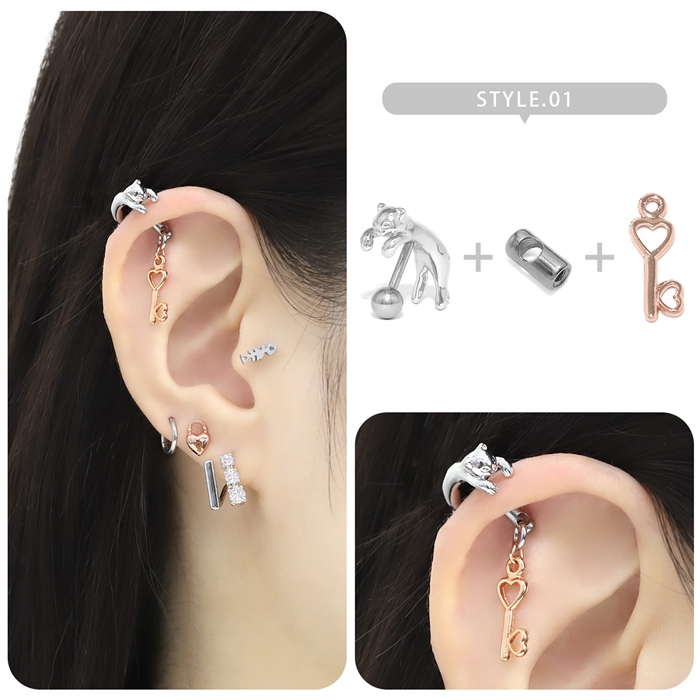 キャッチ 14G 16G 18G ボディピアス ジョイントキャッチ ネジパーツ アレンジ パーツ カスタマイズ ピアス 16ゲージ 18ゲージ ピアス ピアスパーツ 片耳用 通販 | 凛 RIN | 04