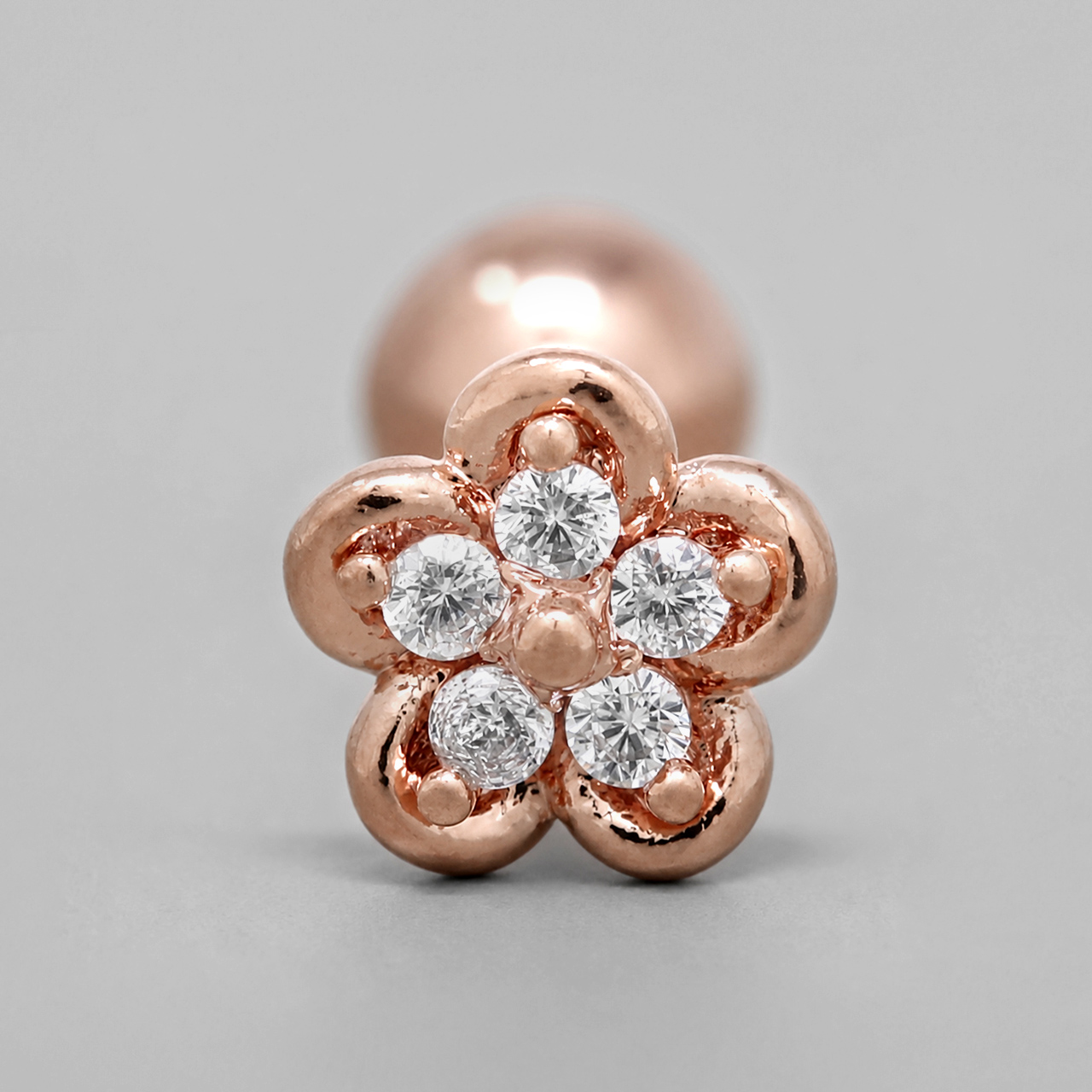 ボディピアス 花 16G 軟骨ピアス トラガス フラワー ストレートバーベル サージカルステンレス 片耳用 | 凛 RIN | 05