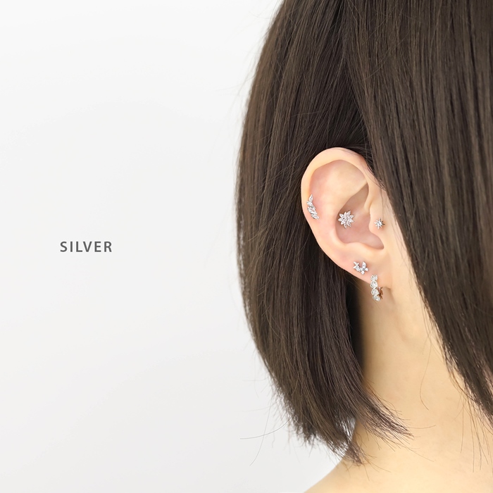 軟骨ピアス 16G ボディピアス 蝶々 バタフライ ジュエル 可愛い ストレートバーベル サージカルステンレス 片耳用 | 凛 RIN | 06